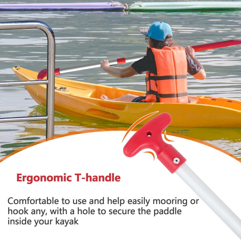 DEDU Boat Paddle Telescoping 2 Pack, Boat Oars Collapsible Emergency Paddle 21"-43" Adjustable, Telescoping Canoe Paddle Aluminum Shaft Anti Slip for Kids and Adults - Image 4